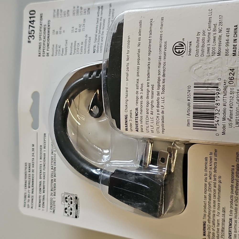 Utlitech Outdoor Wireless Remote Control 2 Outlets. - Picture 3 of 3